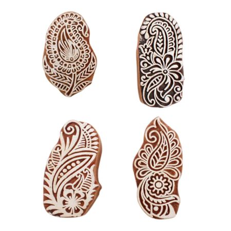 Set of 4 Piece New Mix Wooden Printing Block